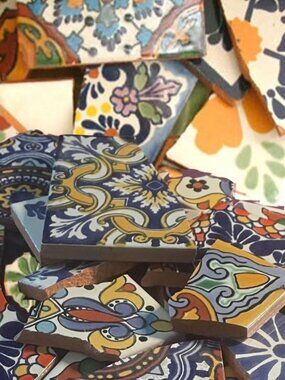 Broken Tiles Mexican Talavera Tiles for Mosaics/Crafts 2, 3, 4, 5 pounds